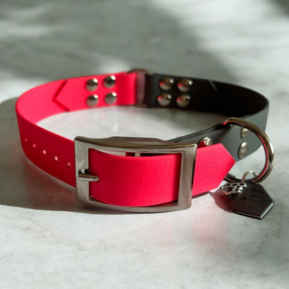 Collier Adventure rose et gris